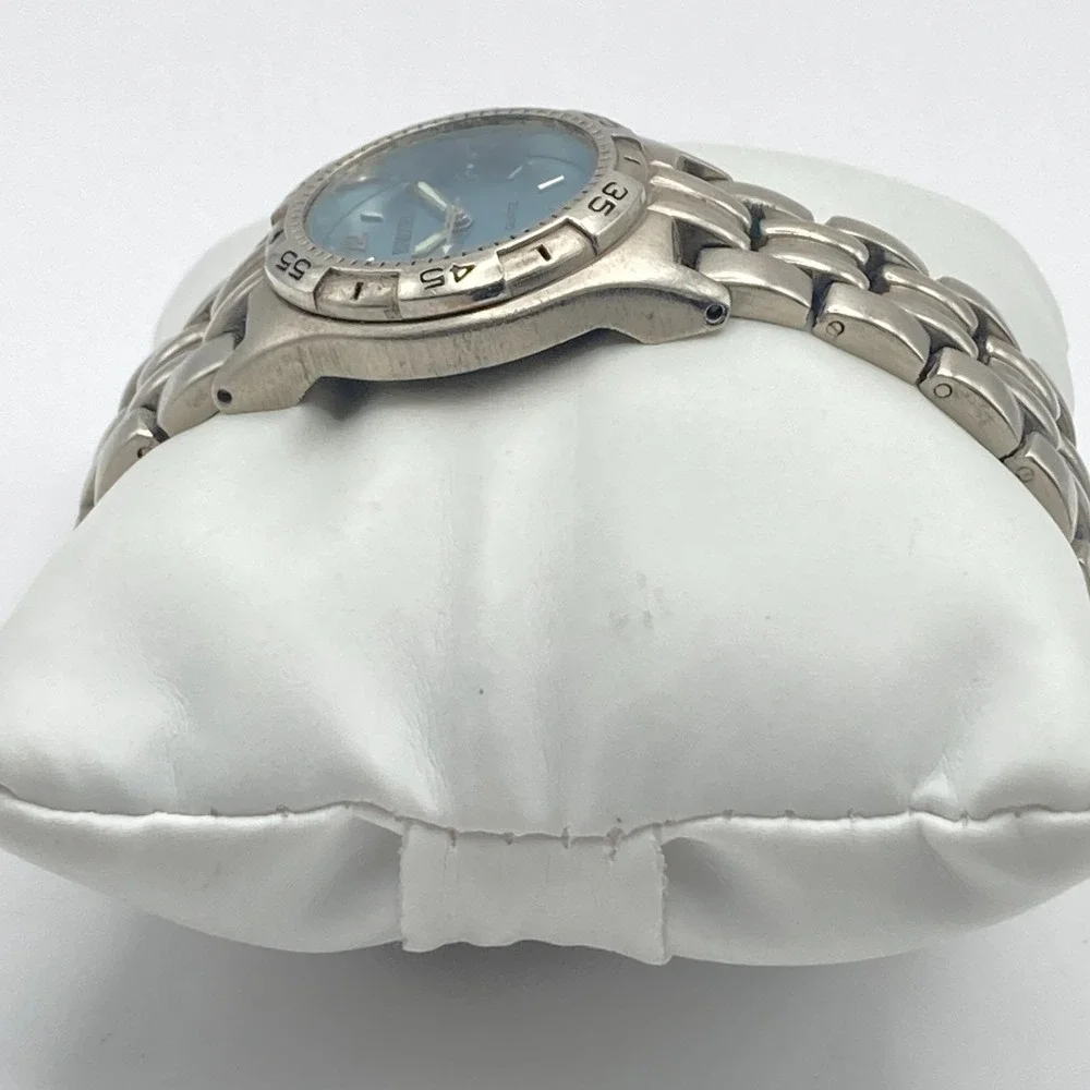 Rumours Women's Watch 29mm Silver Tone Blue Textured Dial New Battery 7.25